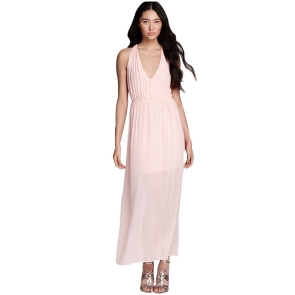 Alice + Olivia plunge neck silk maxi dress x/small